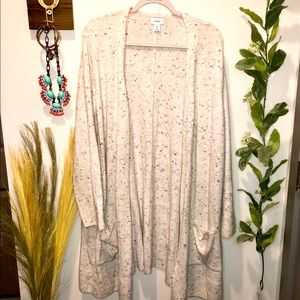 Old Navy Cream Multi-Colored Confetti Cardigan